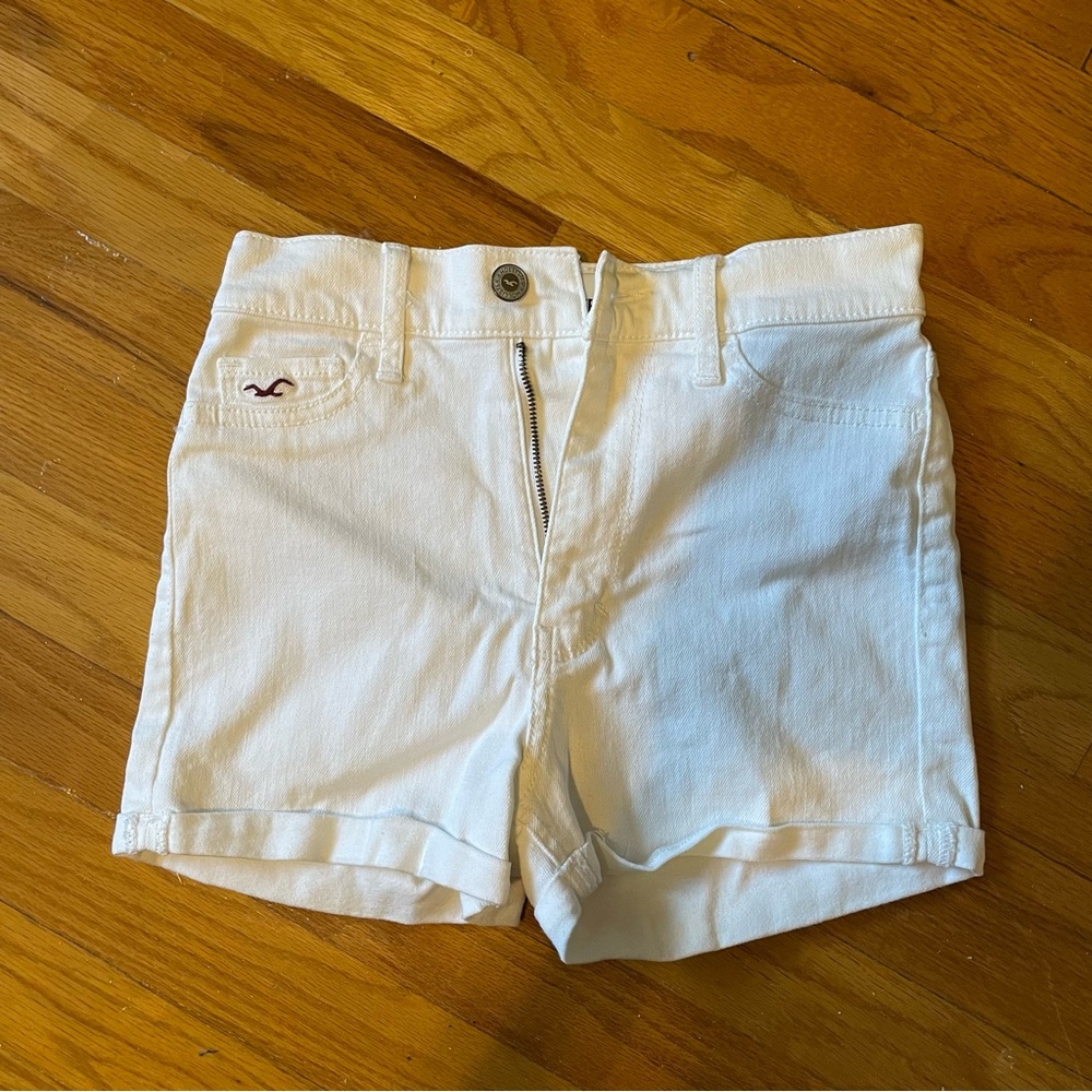 Hollister White Jean Shorts